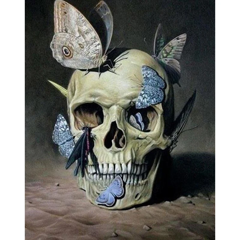 

Diamond Embroidery pattern Full Square/Round Cross Stitch Butterfly Skull Rubik's Cube Diamond Painting DIY Mosaic Needlework