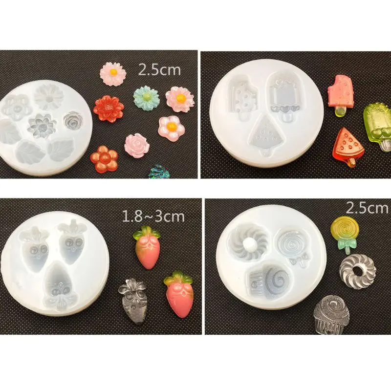 DIY Carrot Flower Ice Cream Star Pendant Silicone Resin Mold Jewelry Making Tool