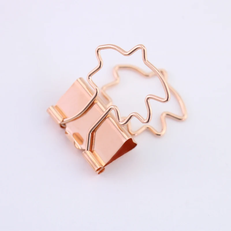 10pcs Gold Rose Gold Binder Clip Hollow Out Heart Shape Metal Binder Clips 2019