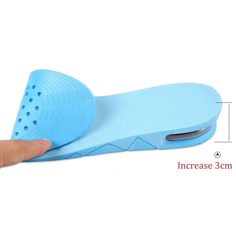 USHINE 3cm Cushion Heightening Height Adjustable Cut Heel Shoe Insole Taller Women Men Height Increase Insole Foot Pads Sport