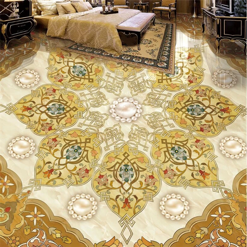 beibehang floor painted floor painted luxury European art tiles parquet
floor painting papel de parede 3d para sala atacado