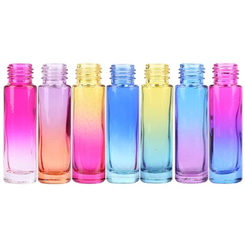 

Aihogard 5pcs/Set 10ml Gradient Spray Bottle Multi-color Small Perfume Bottle Mini Liquid Oil Cosmetic Container for Travel-use