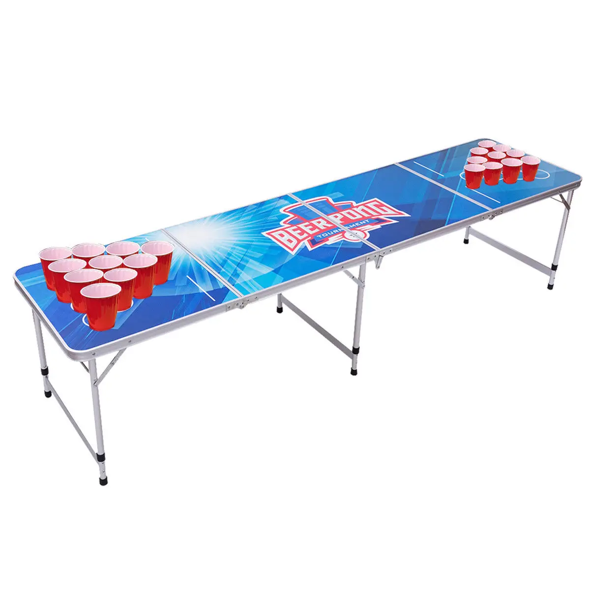 Giantex 8FT Portable Folding Beer Pong Table Party Gaming Picnic Camping Desk Modern Indoor Outdoor Furniture OP3336 Giantex 8FT Portable Folding Beer Pong Table Party Gaming Picnic Camping Desk Modern Indoor Outdoor Furniture OP3336