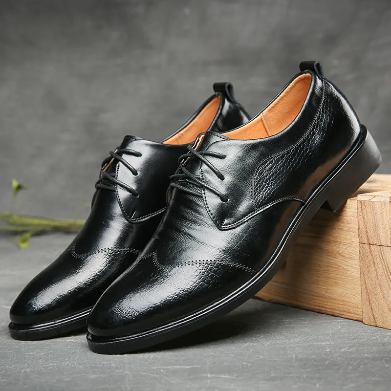 

New casual British men's formal business leather wedding shoes