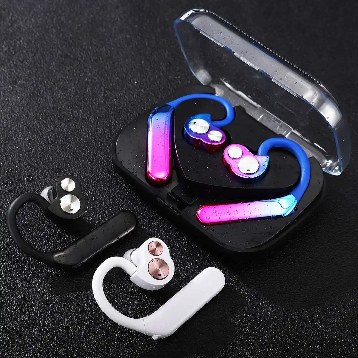 TWS bluetooth 5,0 Висячие Наушники ушные крючки безболезненные наушники беспроводные двусторонние стерео IPX7 водонепроницаемая Спортивная гарнитура