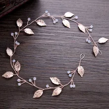 Свадебные украшения для волос Золотая повязка с украшением в виде кристаллов оливково-украшение на голову в виде листка Жемчуг Металлические Листья Тиара Свадебные аксессуары для волос заколка украшения