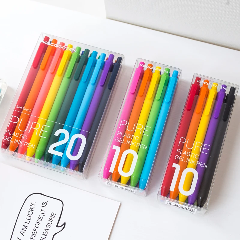 Retractable Gel ink Pens Extra Fine Point (0.5 mm) 10/20 Pack, with