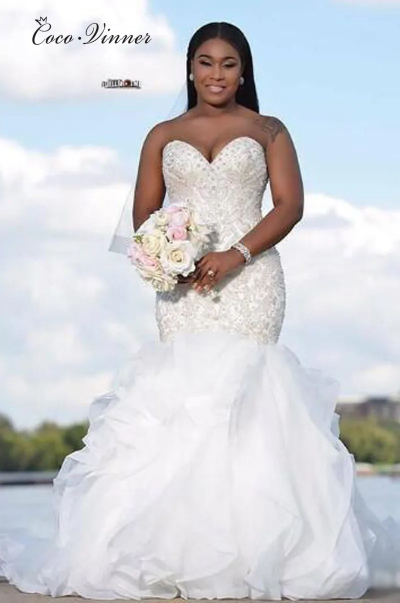 Красивое роскошное русалка бисером свадебные платья свадебное платье Африка новые с открытыми плечами Свадебные платья со стразами W0305