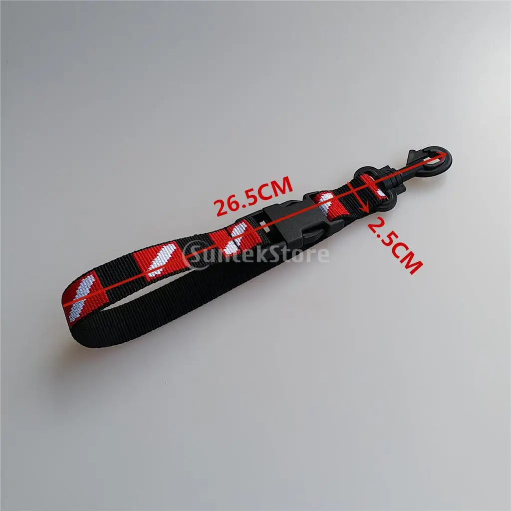 Dive Holder Lanyard Webbing Strap Clip for Scuba Diving Snorkeling BCD Camera, Light, Mouthpiece, Fin, Mask Gear Accessories