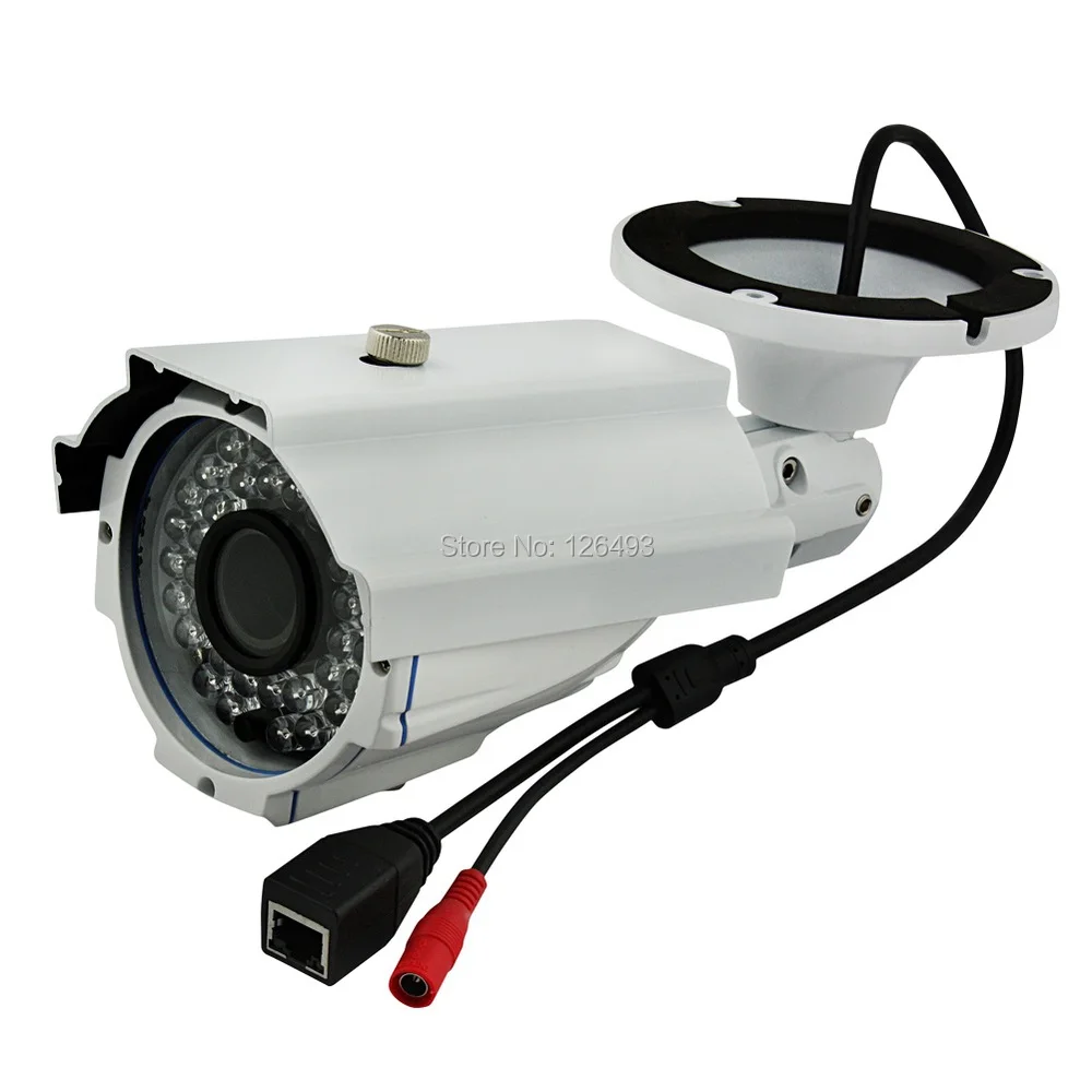 Outdoor waterproof CCTV Surveillance IP Camera with HD 4-9MM Varifocal Lens, With 35-40M IR distance. Zoom & Focus adjustable