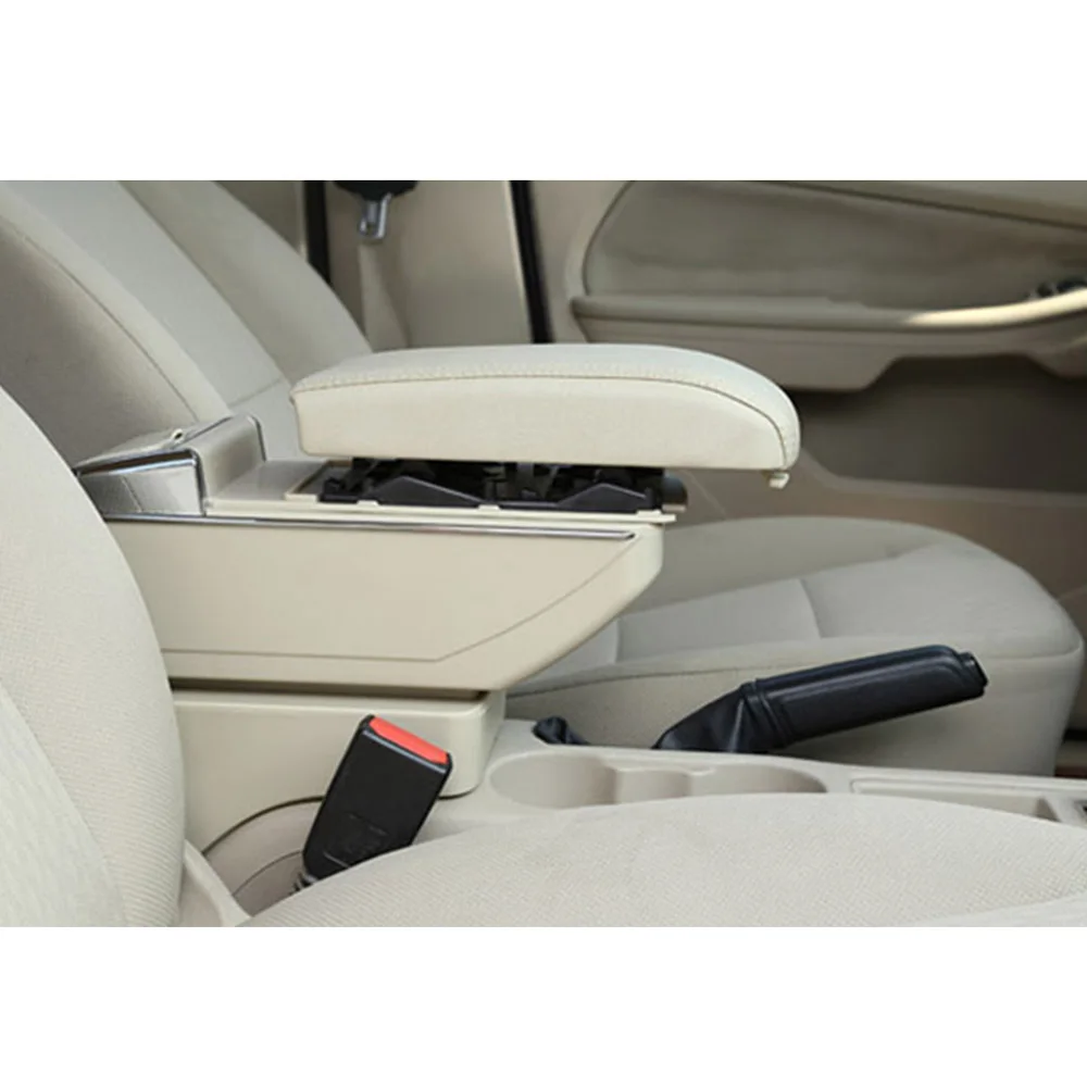 Подлокотник коробка для Ford Fiesta 3 MK7 2009-17 центральная консоль Arm Store с подъемом и вниз функция коробка держатель стакана, пепельница коробка для автомобиля - Название цвета: Beige