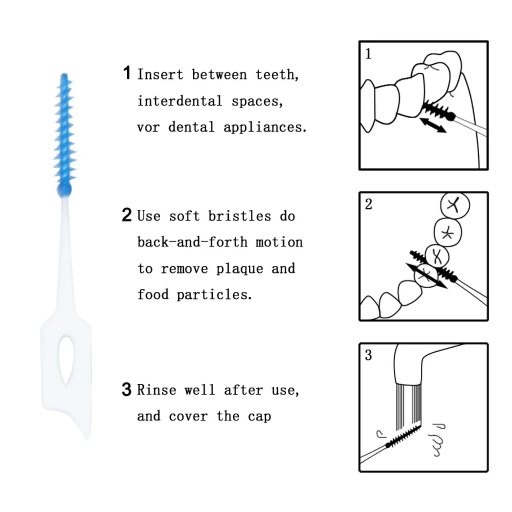 Brush Interdental Cleanser Professional 40 Count Toothpick Cleaning Tight Teeth Flossing Easy With Case (4)