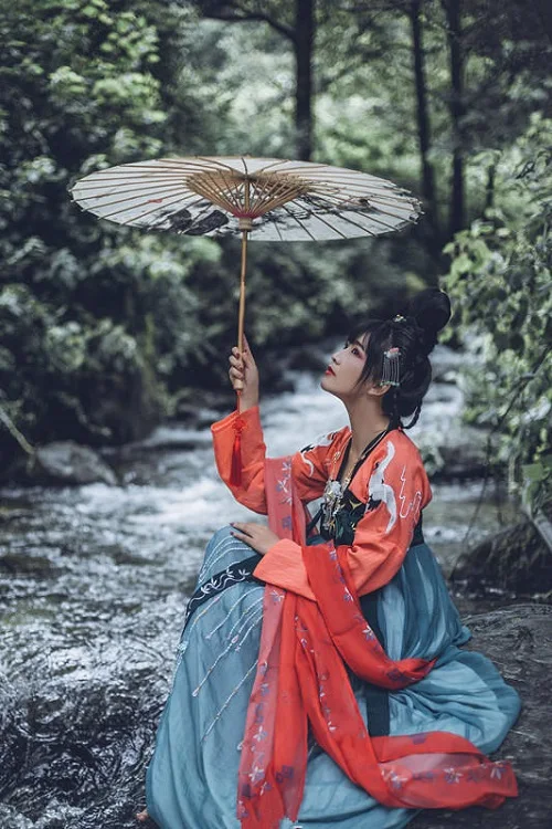 Китайский Hanfu костюм для восточных танцев, традиционная Женская одежда династии Тан, Мужская древняя народная одежда, женское сценическое платье DC1132 - Цвет: STYLE 2