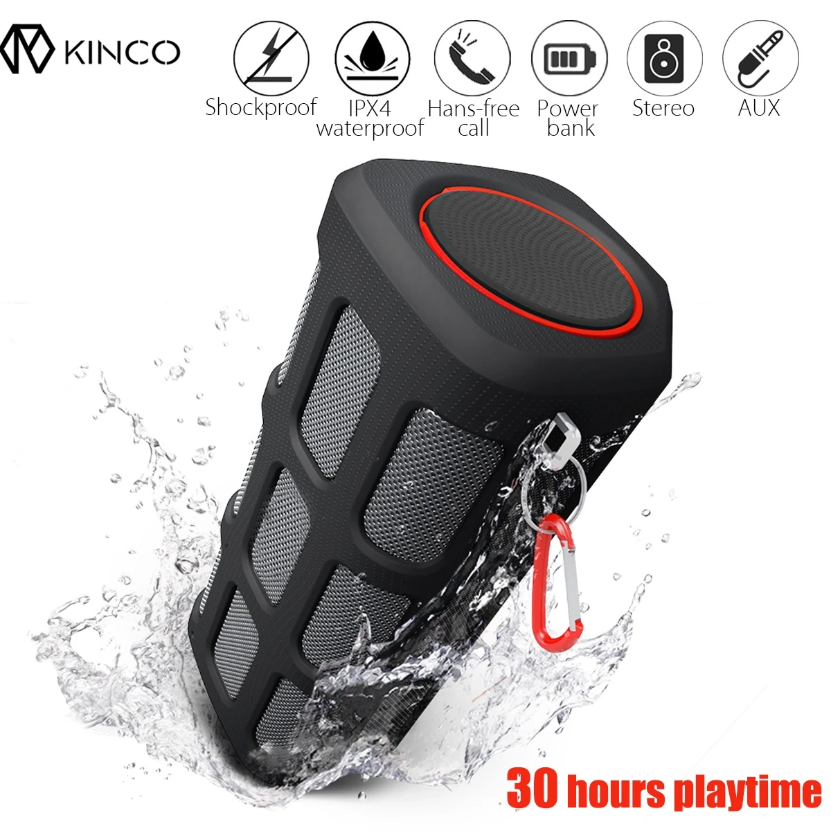 Беспроводная уличная Колонка KINCO с bluetooth 30 часов 7000 мАч Портативная колонка