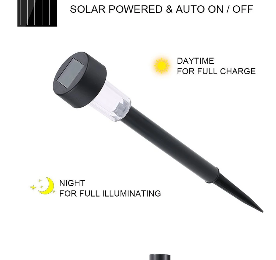 Movido a Energia Livre à Prova Água sem Fio Lâmpadas de Luz Solar para a Decoração do Jardim Luz ao ar Solar Levou Quintal Paisagem Caminho Luzes 10 Pcs d' 11 Cheap Lâmpadas solares