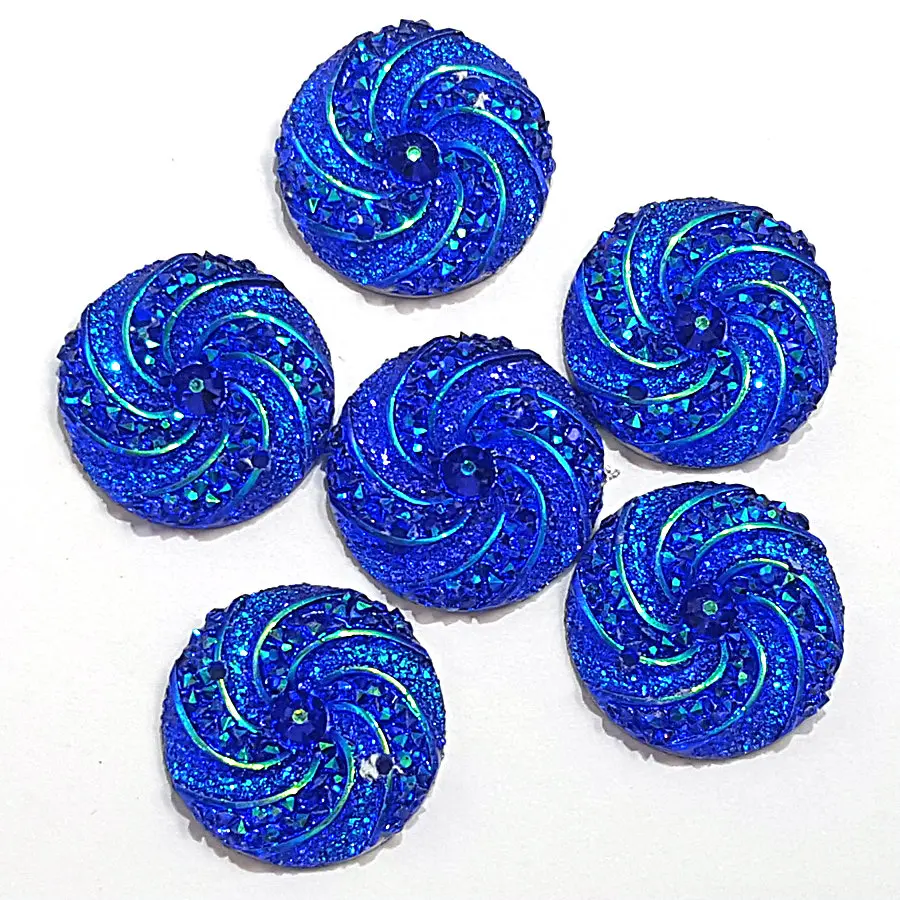 

EXQUISITE Resin Round 16mm Royal Blue WindMill Rhinestone Stones and Crystals Sewing Accessories Dresses Costumes Clothes Charms