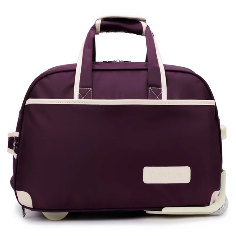 Чехол для костюма на колёсиках, модная водонепроницаемая сумка для багажа, уплотненная сумка для багажа на колесиках, чехол для багажа, Дамский багаж для путешествий с колесиками - Цвет: Фиолетовый