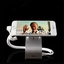10 pcs/lot cell phone security display alarm holder remote control metal silvery color