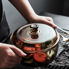 Микроволновая печь чаша бытовой тепло защитная пленка из закаленного стекла с защитой от Двойные Уши свежих овощей чаша для супа, салата только микроволновая печь