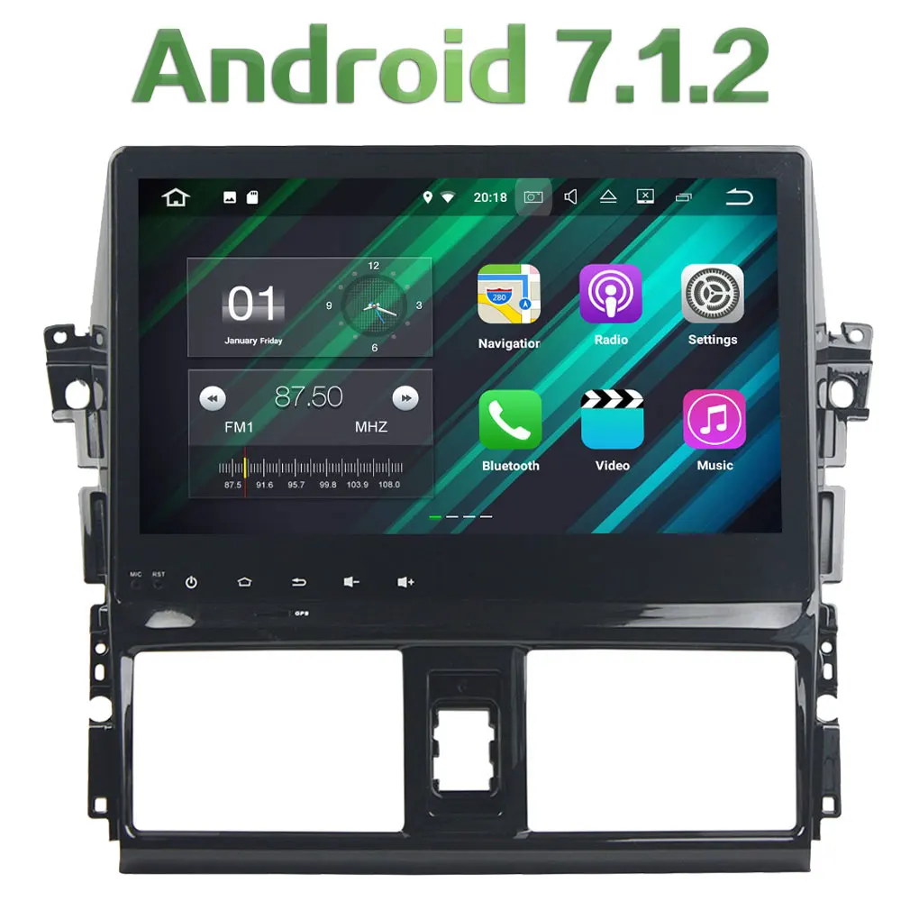 Android 7 1 2 Quad Core 2GB RAM 16GB ROM 2 Din FM USB Car Radio