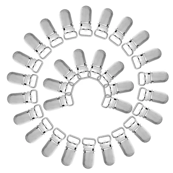 

M89C30Pcs Metal Pacifier Clips For Baby Cute Infant Soother Clasps Funny Accessories