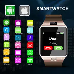 Умные часы с слотом для sim-карты Push Message Bluetooth подключение телефона Android лучше, чем DZ09 Smartwatch мужские часы