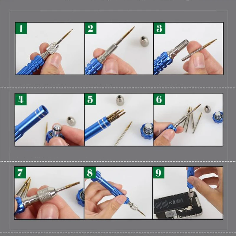 KALAIDUN Screwdriver Set 5 In 1 Bit Sets Precision Magnetic Mini Hand Tools Kit Electron Torx Opening Repair Tools For Phone6