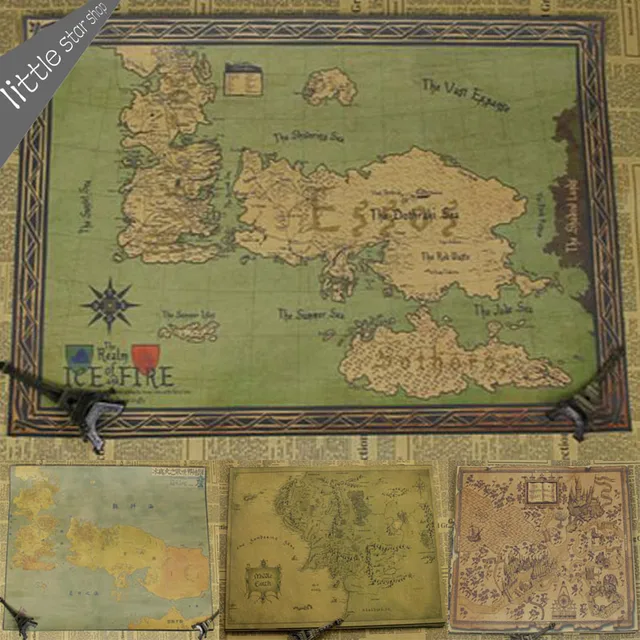 the song of ice and fire game of thrones map vintage retro decorative frame poster wall