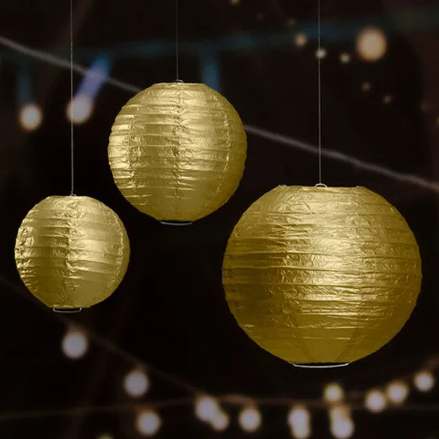 6 8 10inches 3pcs Set Gold Paper Lantern Wedding Decorative Silver 6 8 10inches 3pcs Set Gold Paper Lantern Wedding Decorative Silver Chinese Lanterns Party Anniversary Reception Decoration
