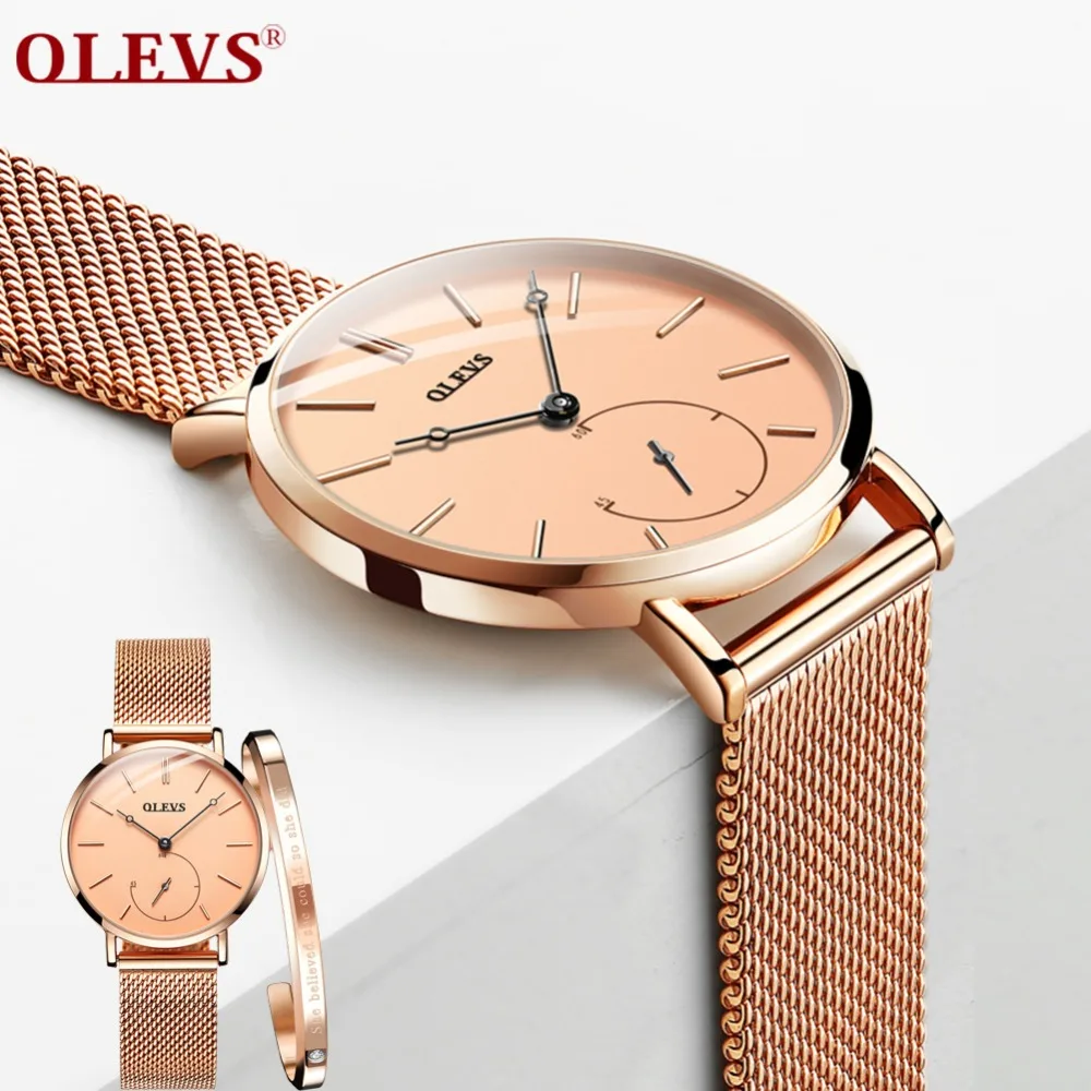 

OLEVS Women Watch Luxury Brand Casual Simple Quartz Watch For Women Romantic Wristwatch SteelBracelet Reloj Mujer Drop Shipping
