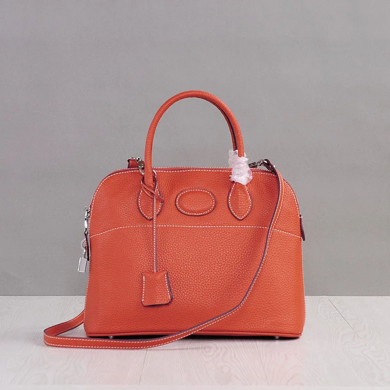 

Free Shipping 2017 New Luxury Famous Brand Cowhide Genuine Leather Bags High quality Top-Handle Bags Women Messenger Bags Tote