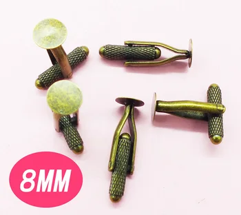 

Wholesale + free delivery 300PCS 8 mm Round Pad Cuff Link For Men