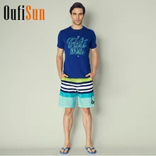 Oufisun Для мужчин лоскутное полосатые шорты Летние Пляжные Серфинг Для мужчин пляжные шорты Althetic Спорт Тренажерный зал Бег мужской шорты Для мужчин