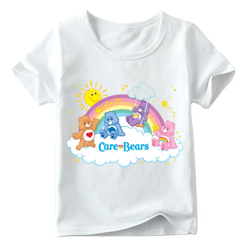 От 2 до 14 лет для маленьких мальчиков/девочек милые Care Bears мультфильм печати футболка летние детские повседневные топы дети смешные футболки, ooo5146 - Цвет: ooo5146 B