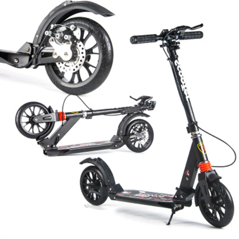 adult children kick scooter foldable PU 2wheels bodybuilding all aluminum shock absorption urban campus transportation