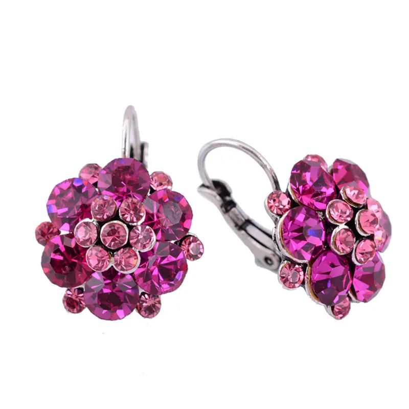 Clip On Earrings For Women Fashion Accessories Gold Silver Plated Multicolor Crystal Rhinestone Statement Clip Earrings Jewelry