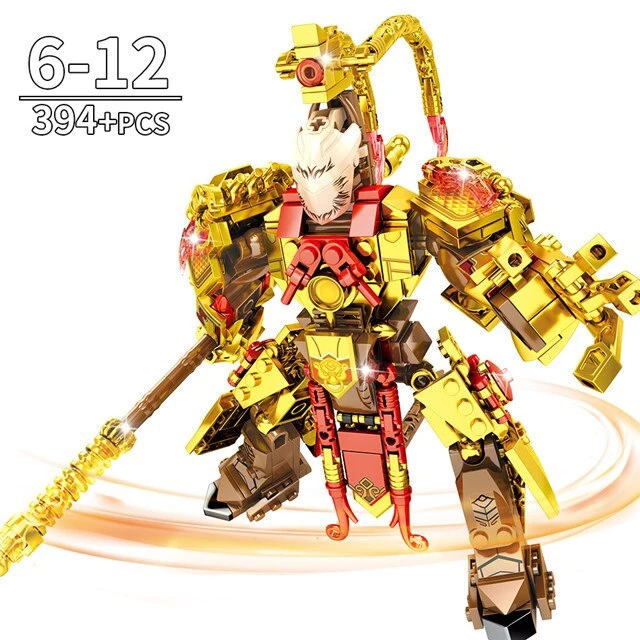 

Gold Ninjagoed Super Hero Sun Wukong Mech Robot Action Figures Model Building Blocks Bricks Toys For Kid