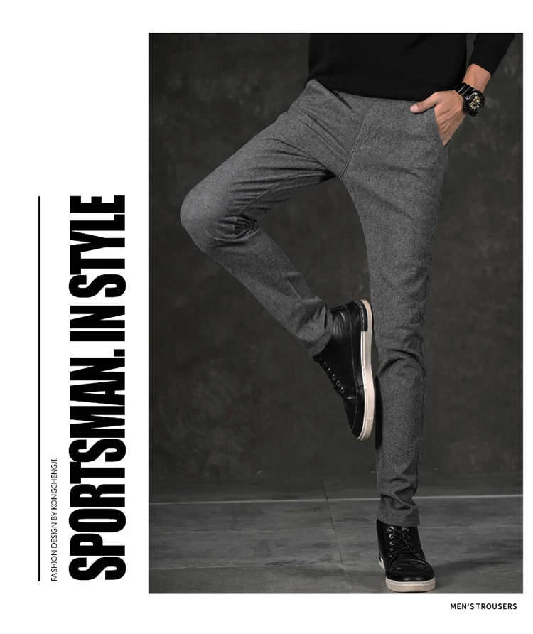2018 г. Осенняя брендовая Бизнес Повседневное брюки Для мужчин Стиль высокое качество хлопка прямые длинные брюки плюс Размеры 28-36 Для мужчин