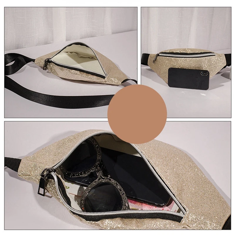 Хит, Женская поясная сумка, поясная сумка, кошелек для телефона, женская сумка на грудь с блестками, сумка на пояс