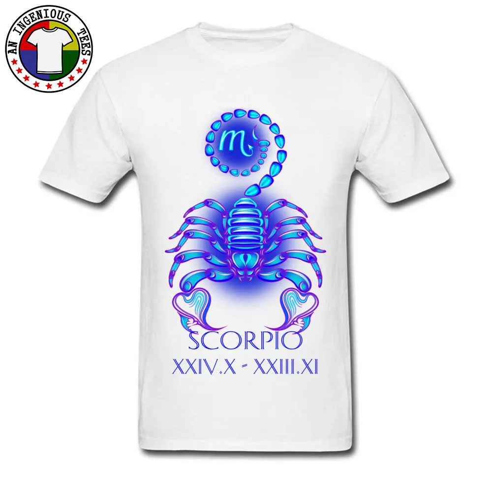 SCORPIO  The Scorpion Crewneck T Shirts Summer/Fall Tops Tees Short Sleeve Newest Cotton Fabric Printed Tshirts Casual Men SCORPIO   The Scorpion white