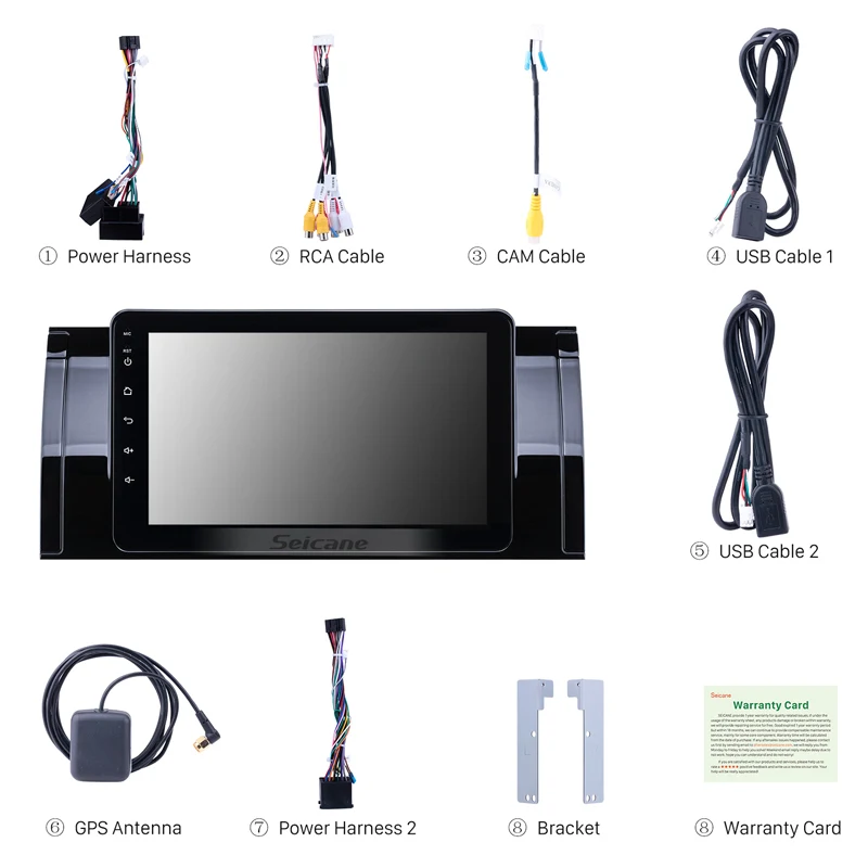 Cheap Seicane 8 inch Android 8.1 IPS Screen Car GPS Navigation for BMW X5 E53 2000-2007 Radio support DVR Mirror Link Carplay TPMS OBD 3