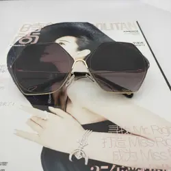 2019 индивидуальные большие Рамки UV400 женские солнцезащитные очки неправильные Модные металлические солнцезащитные очки