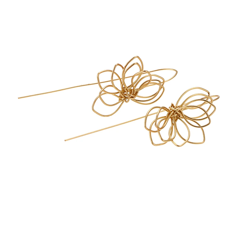 Yhpup Handmade Zinc Alloy Flower Romantic Drop Earrings Charms Elegant Fashion Earrings Boucles D'oreille Pour Les Femmes Party