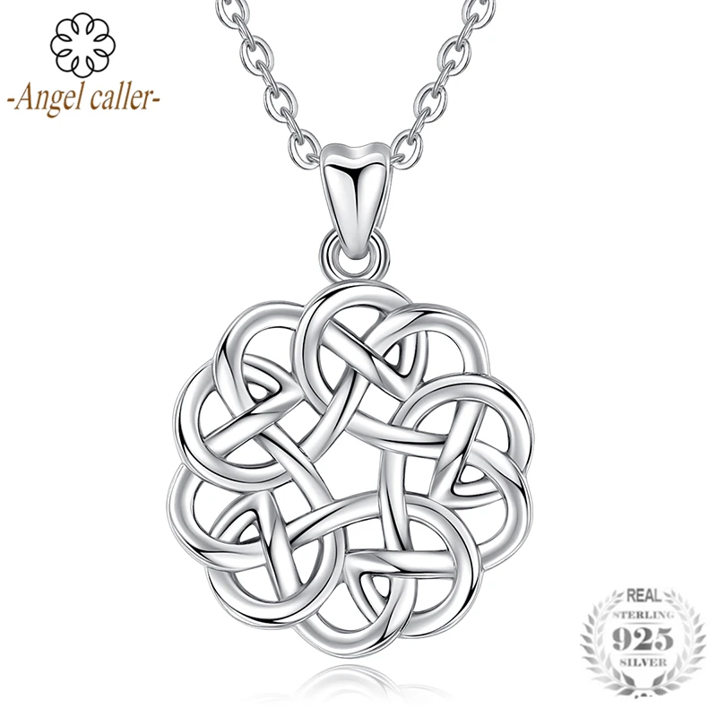 

Angel Caller Authentic 925 Sterling Silver Lucky Celtics Pendant Necklaces for Women Girls Birthday Gift Fine Jewelry 2018 New