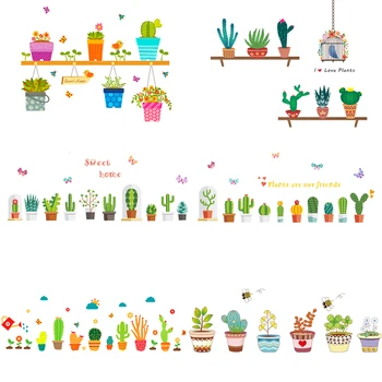 3d vivid garden plants flower wall stickers for kids rooms window wardrobe kitchen home decor wall decals diy mural art