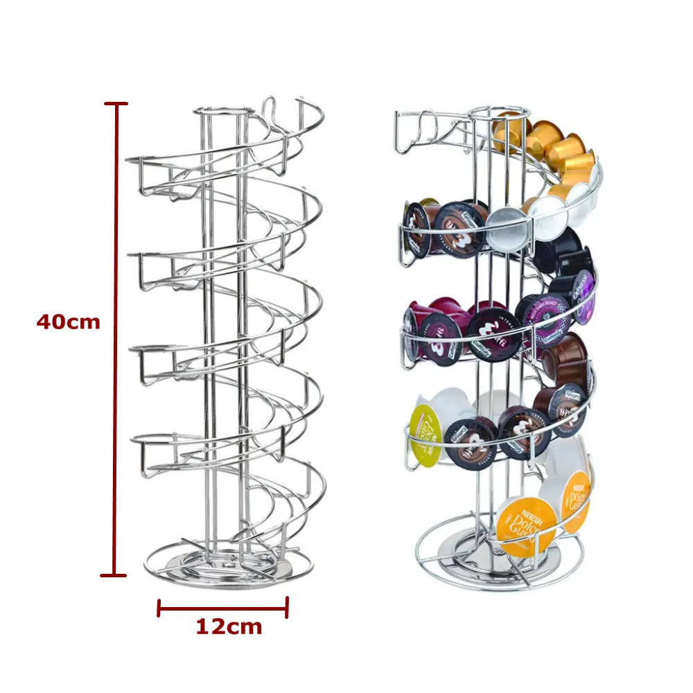 New Revolving Rotating Capsule Coffee Pod Holder Rack for Nespresso Tower Stand