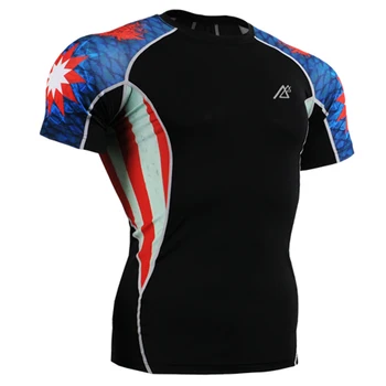 

Men Short Sleeve Running Shirts Outdoor Sports Wear Compression Tight Shirts Bodybuilding Tops Quick Drying Breathable