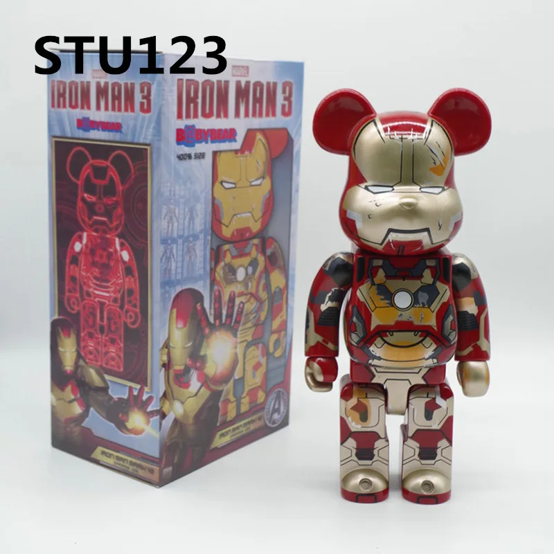 

11 Inches Bearbrick 400% Be@rBrick Gloomy Black Ash BB Super hero Spider-Man PVC Model Toy Birthday gift to a friend Box N605