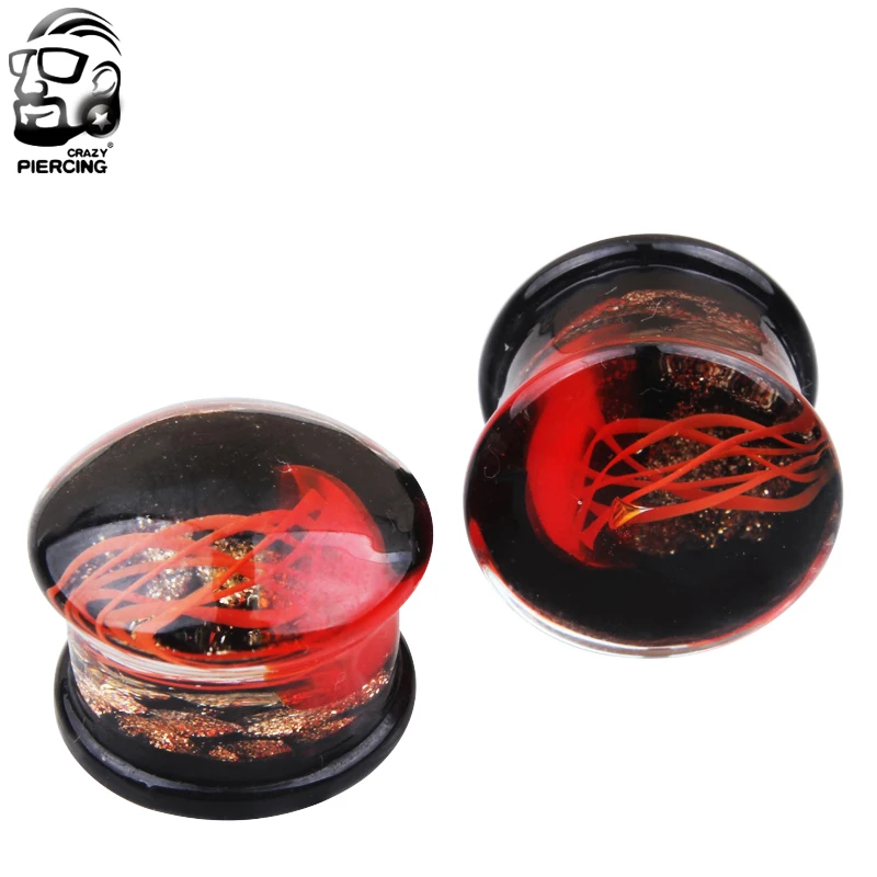 Затычки для ушей стеклянные прозрачные 2 шт. 8 16 мм|plugs and tunnels|body piercing jewelryglass ear plugs |