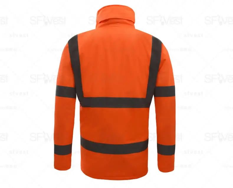 SFVest оранжевый высокая видимость светоотражающие водостойкий дождь теплая куртка непромокаемое пальто